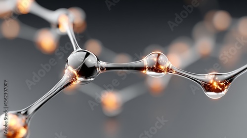 Microscopic Molecular Structure: A 3D Render of Interconnected Atoms