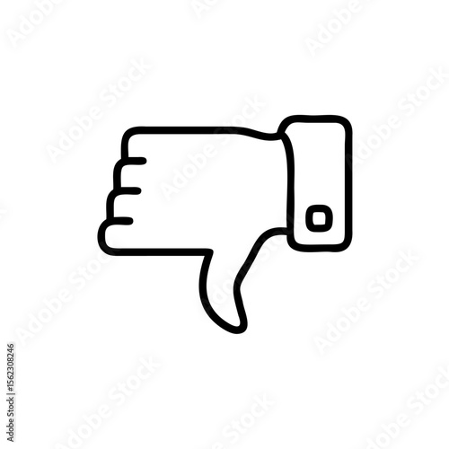 Outline thumbs down hand gesture on showing negative feedback vector