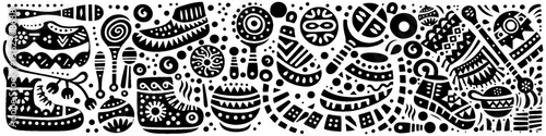 Hand‑Drawn Baby Toys Illustration, Tribal Childhood Folk Art Pattern Vector for Nursery and Playtime Adventure Themes Design