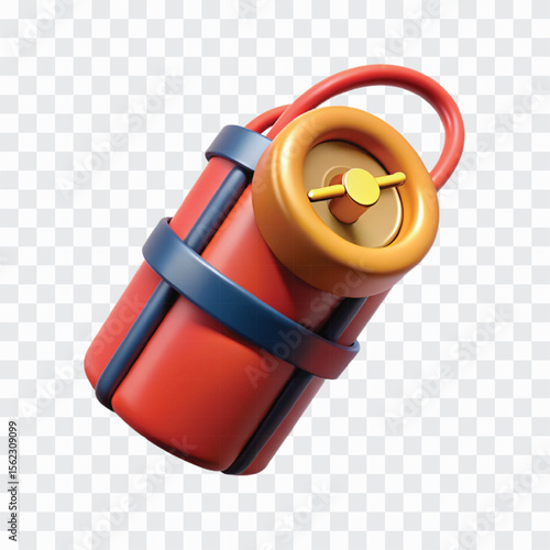 3D Dynamite with Timer Icon | Explosive Device, Countdown Bomb, Action Symbol