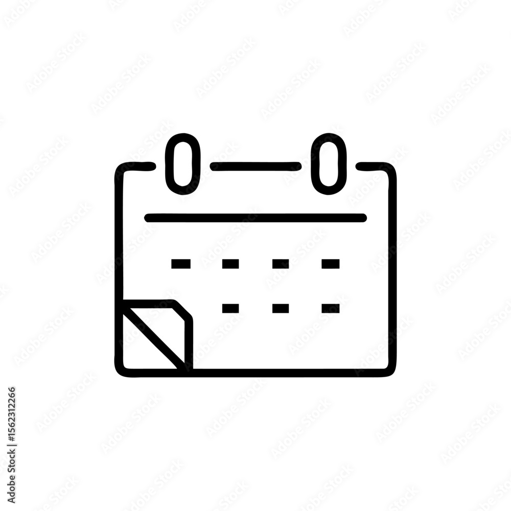 Calendar icon with rounded corners date indicators on a schedule time Calendar icon with rounded corners date indicators on a schedule time
