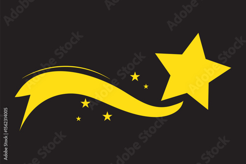 rising star, Shooting stars, Firework star, staircase graph with a shining star collection vector illustration symbol.