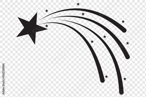 shooting star icon on white background. flat style. shooting star sign for your web site design, logo, app, UI. star symbol. star logo.