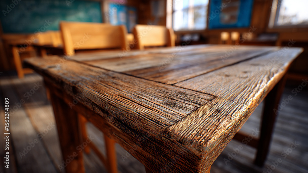 Fototapeta premium School class. School desks.