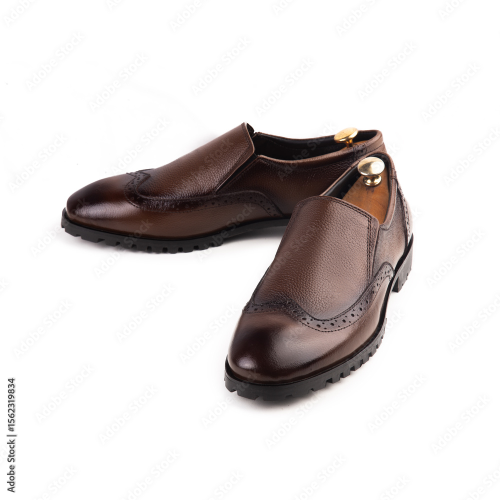 Men brown Formal Shoes isolated on white background Men brown Formal Shoes isolated on white background
