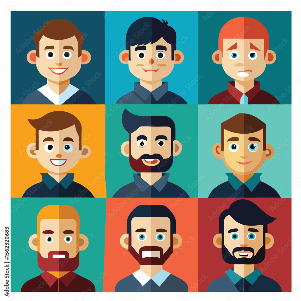 set of funny cartoon people set of funny cartoon people