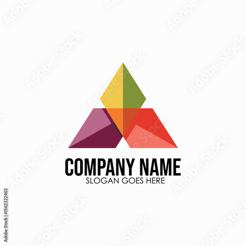 Abstract geometric logo made of three triangular shapes