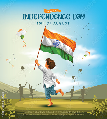 happy independence day India. 78 with Indian flag. abstract vector illustration design