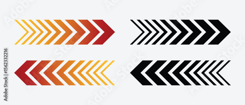 Black and multicoloured arrow.  dynamic moving arrow that stands for quickness, acceleration, and speed.  eps for dynamic moving arrows