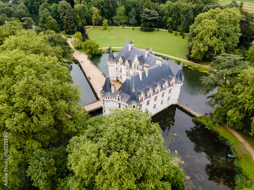 Aerial View of Château d'Azay-le-Rideau