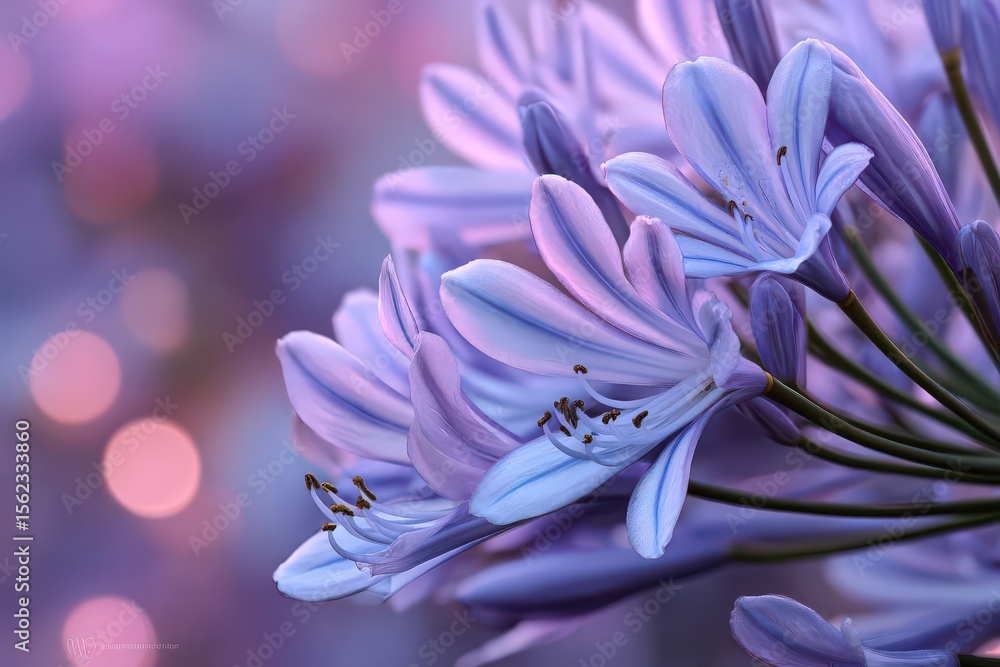 Lily of the nile flower with pastel color background Lily of the nile flower with pastel color background
