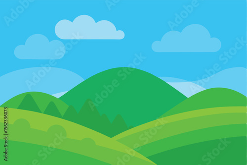 landscape with mountains and blue sky