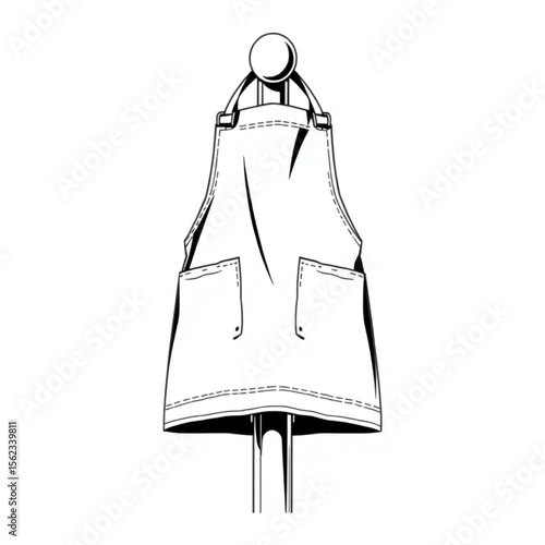 A linen apron on a kitchen peg