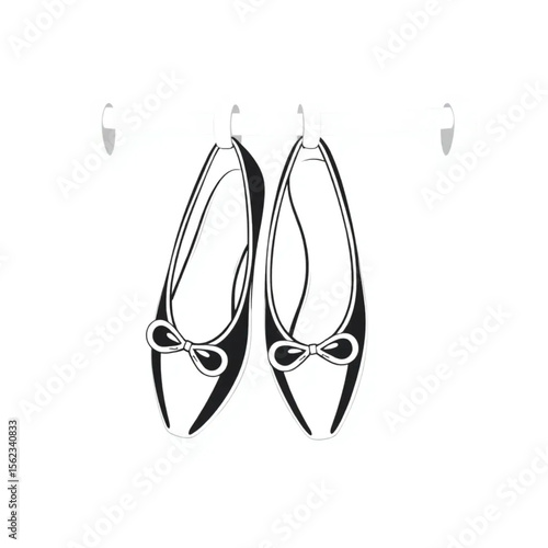 A pair of ballet pumps on a shoe rack