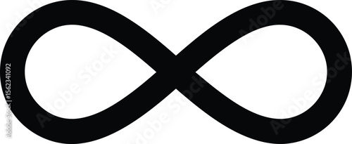 A simple black infinity symbol representing endlessness and eternity