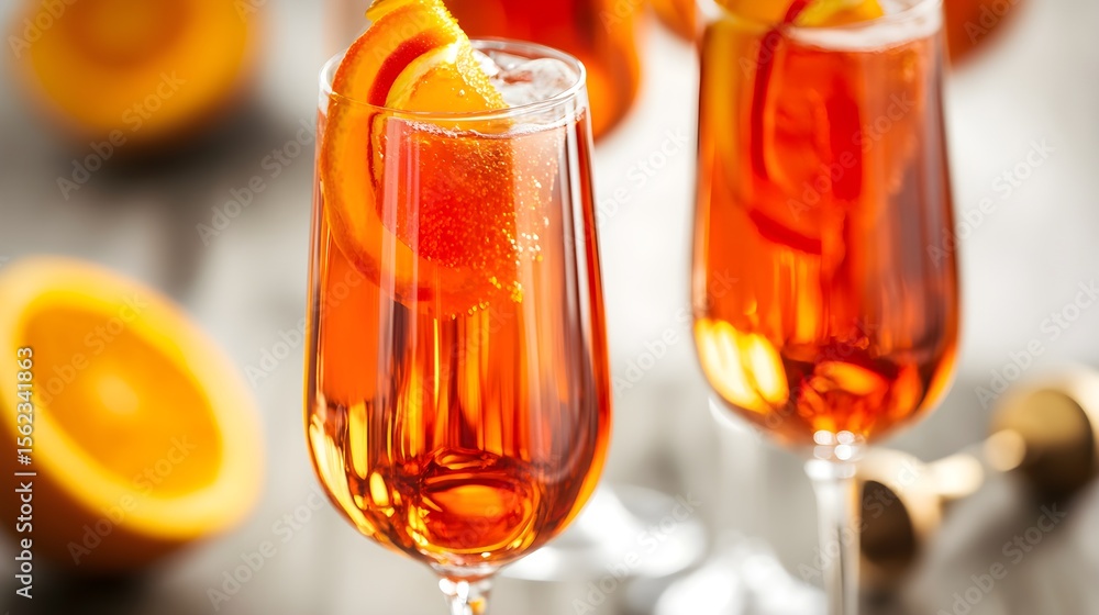 Aperol spritz cocktails with orange garnish refreshing summer drinks Aperol spritz cocktails with orange garnish refreshing summer drinks