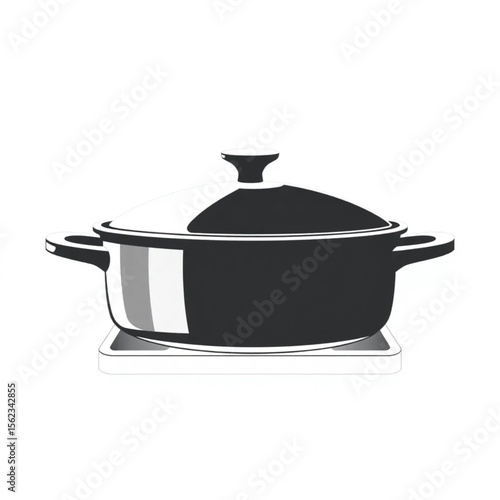 A ceramic casserole dish on a hob
