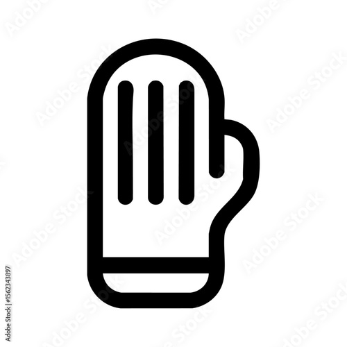 Minimalist black vector logo of an oven mitt shaped like a loaf, representing kitchen safety, baking tools, and culinary protection.
