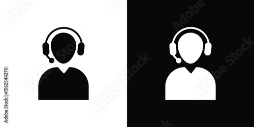 Callcenter icon isolated silhouette on white background. Vector illustration.