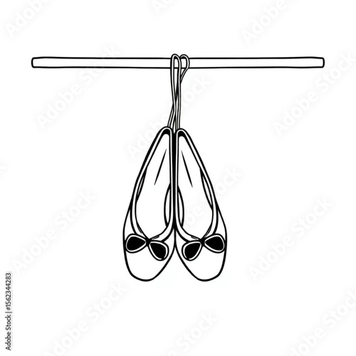 A pair of ballet pumps on a shoe rack