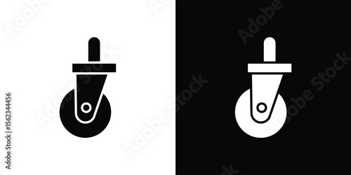 Cart trolley wheel icon isolated silhouette on white background. Vector illustration.