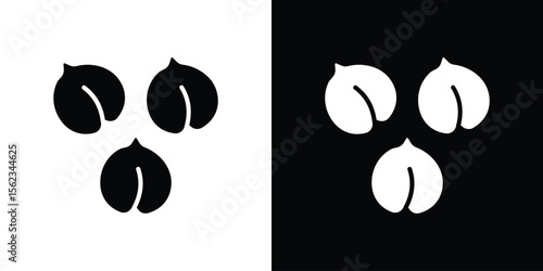 Chickpeas hummus icon isolated silhouette on white background. Vector illustration.