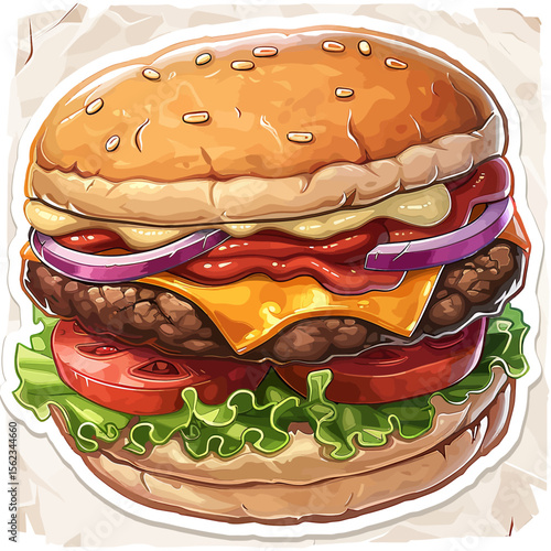 A very tasty hamburger vector illustration
