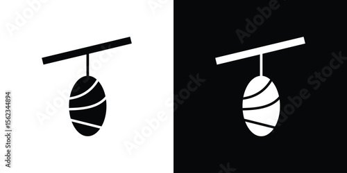 Cocoon icon isolated silhouette on white background. Vector illustration.