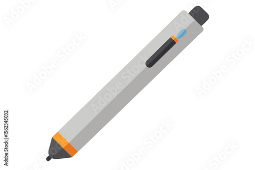 Modern digital stylus pen with orange accent and blue indicator light