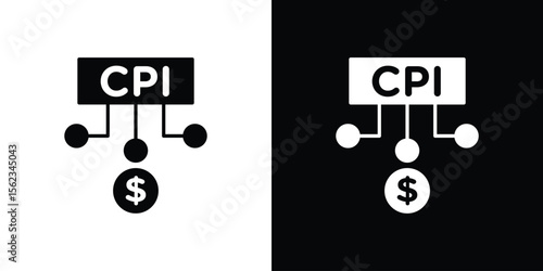 Consumer prices index icon isolated silhouette on white background. Vector illustration.