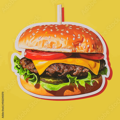 A very tasty hamburger vector illustration