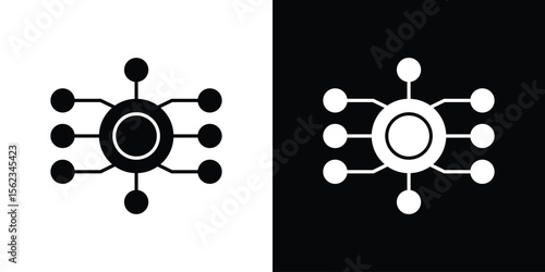 Decentralized icon isolated silhouette on white background. Vector illustration.