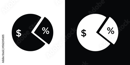 Dividend yield icon isolated silhouette on white background. Vector illustration.