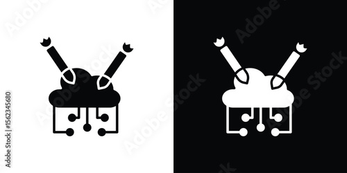 DOS icon isolated silhouette on white background. Vector illustration.