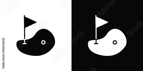 Golf yard icon isolated silhouette on white background. Vector illustration.