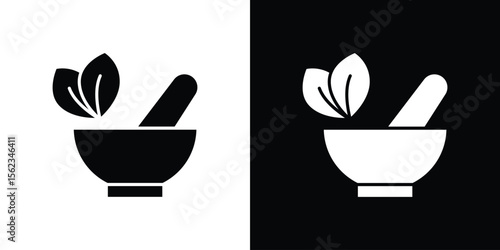 Herbal medicine icon isolated silhouette on white background. Vector illustration.