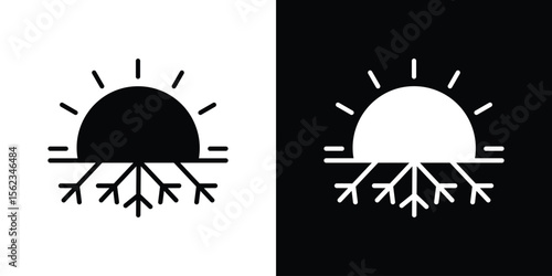 Hot and cold icon isolated silhouette on white background. Vector illustration.