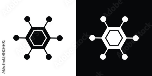 Hub icon isolated silhouette on white background. Vector illustration.