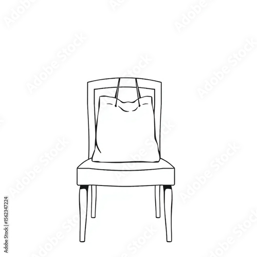 A linen shopping bag on a hallway chair