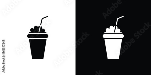 Milkshake icon isolated silhouette on white background. Vector illustration.