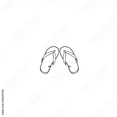 A pair of flip-flops on a sandy mat