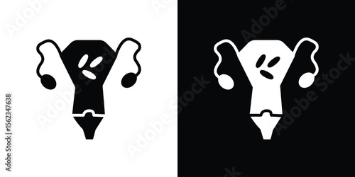 Pelvic inflammatory disease icon isolated silhouette on white background. Vector illustration.