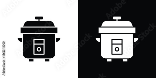 pressure cooker icon isolated silhouette on white background. Vector illustration.