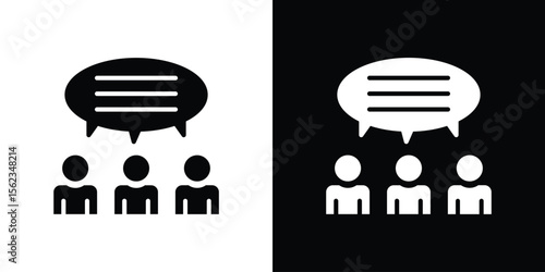 Public opinion icon isolated silhouette on white background. Vector illustration.