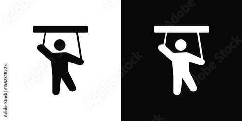 Puppet icon isolated silhouette on white background. Vector illustration.