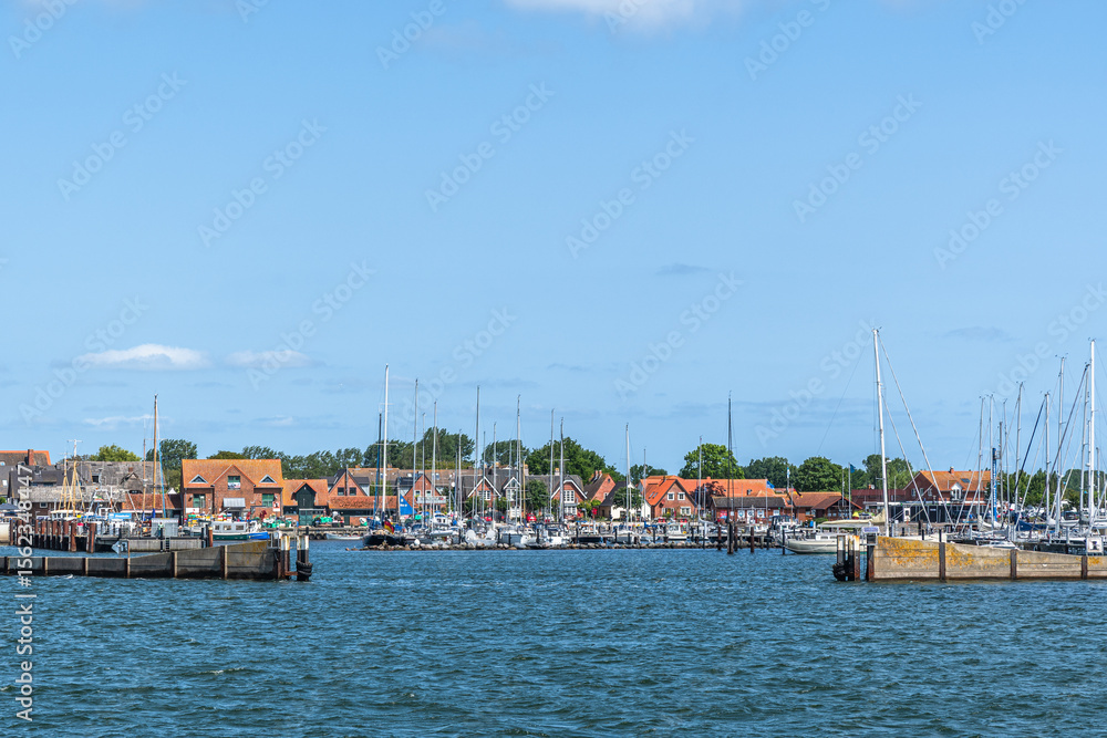 Obraz premium View to beautiful village Maasholm at Baltic Sea in Schleswig-Holstein, Germany