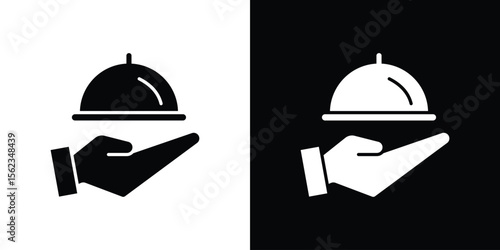 Restaurant Tray icon isolated silhouette on white background. Vector illustration.