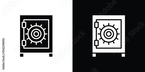 Safe icon isolated silhouette on white background. Vector illustration.