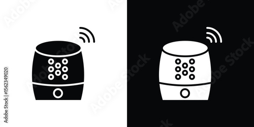 Smart speaker icon isolated silhouette on white background. Vector illustration.