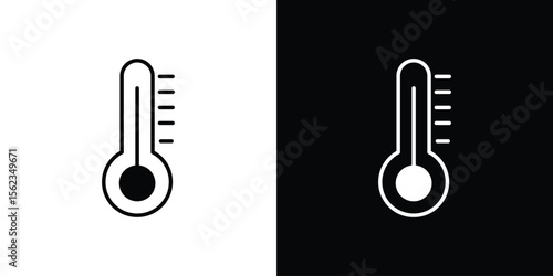 Thermometer icon isolated silhouette on white background. Vector illustration.